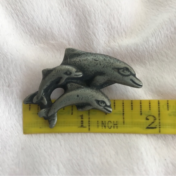 ANNE AT HOME 2 dolphin family cabinet drawer knobs pulls pewter wash - Picture 7 of 7